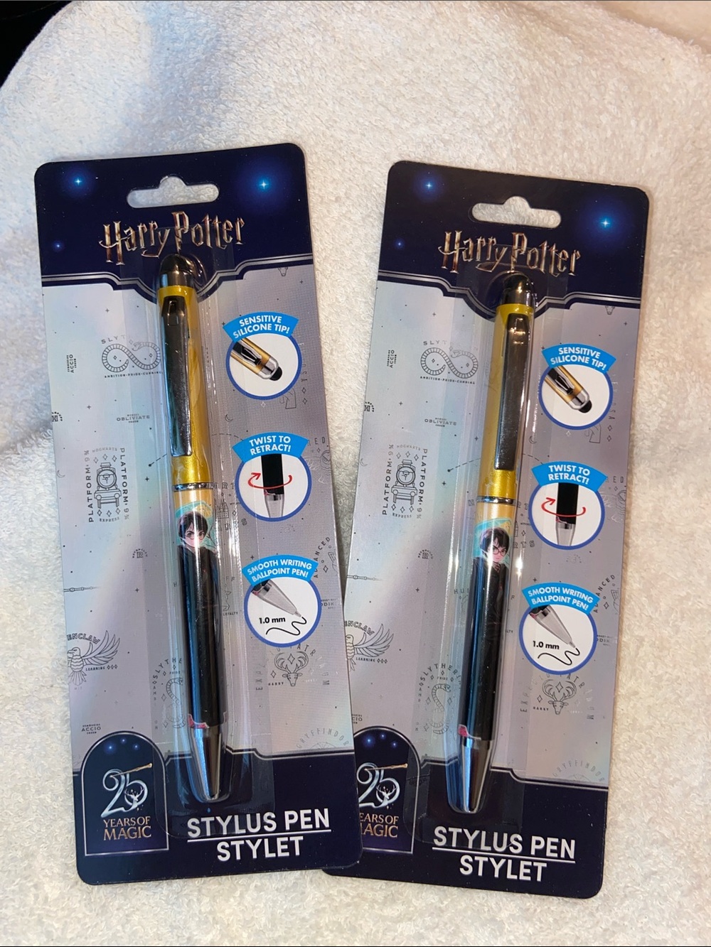 ✨ Harry Potter Stylus Pen Set of 2 25 Years of Magic Ballpoint Pens New